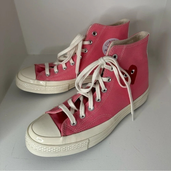 Comme des Garcons PLAY Shoes - Comme Des Garçons Play × Converse Pink Sneakers SZ W9